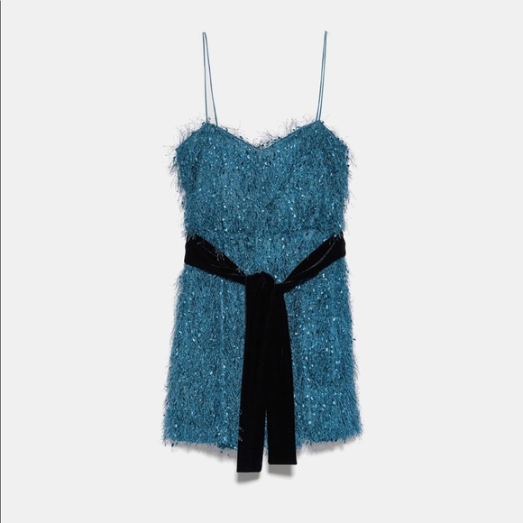 ZARA BNWT Belted Fringed Playsuit Jumpsuit - Picture 8 of 8